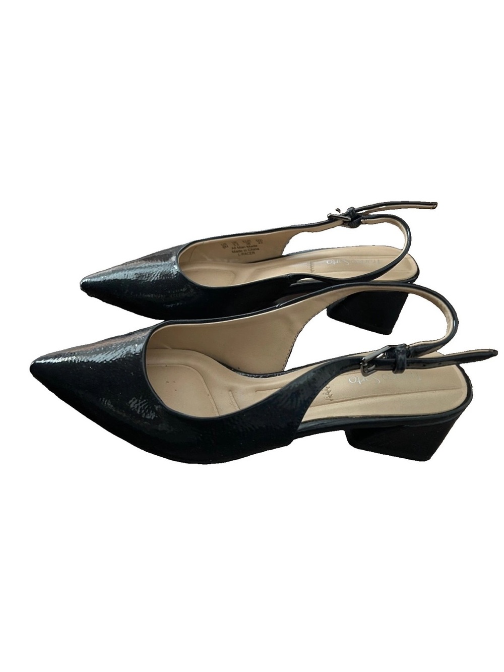 Franco Sarto Franco Dark Navy Patent Slingback Pump L Racer